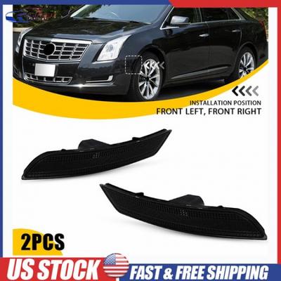 2x Smoked Lens Front Bumper Side Marker Lights Housing For 13-2017 Cadillac XTS