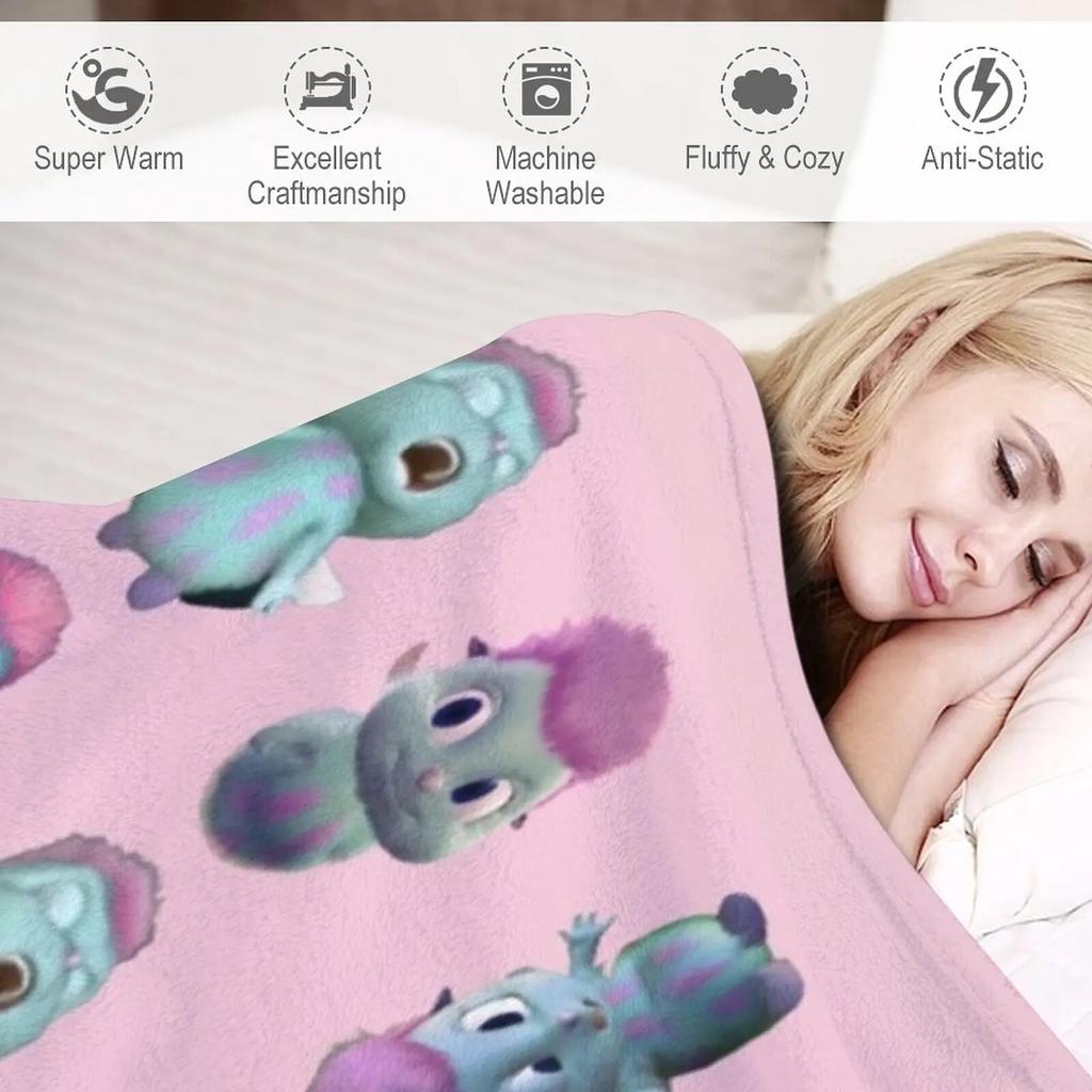 Bibble Expressions Throw Blanket Soft Plush Plaid Decorative Throw Blanket Hairy Blanket