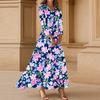 Women's Three-quarter Sleeves Fashionable Floral Print Loose Casual Comfortable Dress