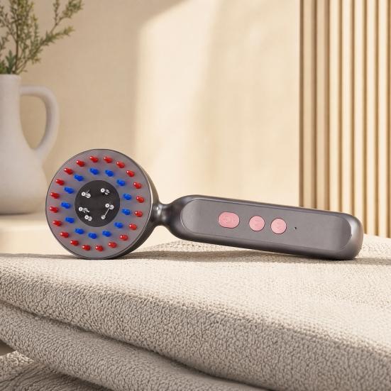 Xiaobudian Hair Growth Comb, Electric Scalp Massager with 650nm Red & 415nm Blue Light, Essence Dispenser for Thinning Oily