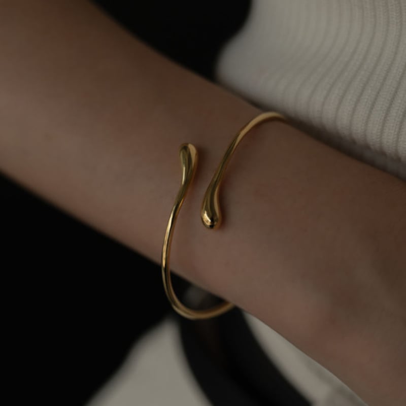 

youngglow silver925 fluid bangle bracelet (2color) gold