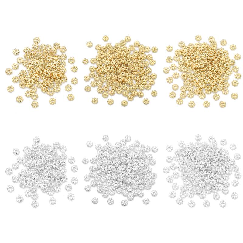 10 buc. Coș de cupru placat cu fulg de nea Receptacle margele de distanță pentru bricolaj, colier, brățară, cercei, bijuterii, accesorii de artizanat