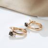 New Black Natural Zircon Bride Earrings Fashion  Rose Gold Simple Drop Earrings For Women Wedding Party Jewelry