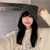 Women Warm Knitted Cap Cute Teddy Bear Ear Hat Big Head Circumference Ear Protector Hat