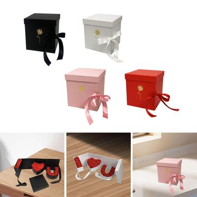 Empty Flower Gift Box Elegant Cardboard Letter Shaped DIY Decorations Gift Packaging for Anniversary Celebrations Parties