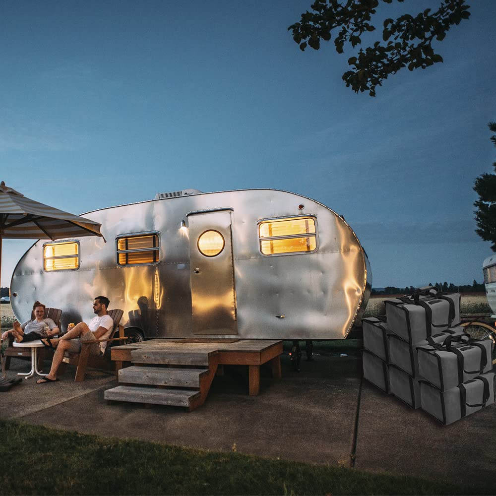 CARBABY Torba na drewno opałowe, 2-kierunkowy uchwyt do przenoszenia kłód z uchwytem, Wodoodporne płótno, Akcesorium do pieca (Szary)