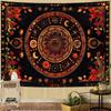 Aesthetic Boho Mandala Tapestry, Vintage Orange Floral Wall Hanging, Ethnic Bohemian Tapestry For Bedroom Living Room Dorm