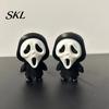 Decorative Car Console Ornament 3D Printed Scream Ghost Face Ornament, Mini Desktop Statue for Halloween Eye-catching Scary Figurine Decoration, Funny