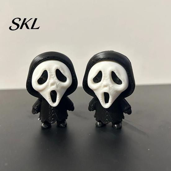 Decorative Car Console Ornament 3D Printed Scream Ghost Face Ornament, Mini Desktop Statue for Halloween Eye-catching Scary Figurine Decoration, Funny