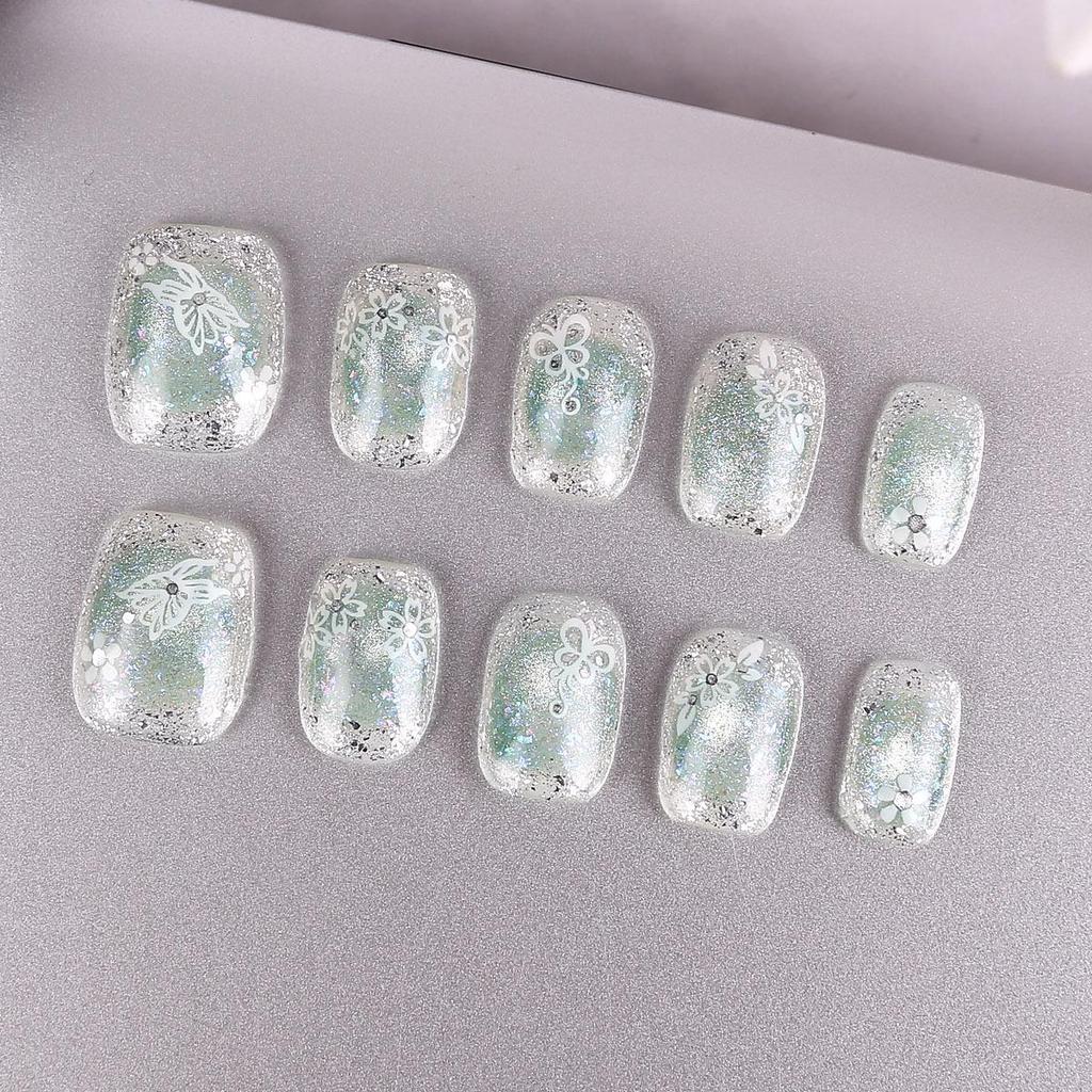 Handmade High-End Short Press-On Nails - Simple & Removable Art Collection