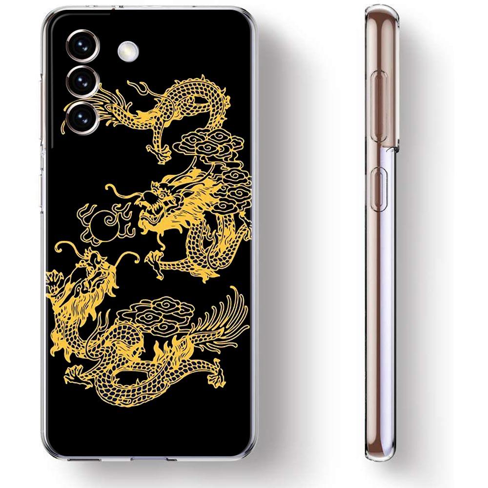 Husa de telefon Dragon Fashion pentru Samsung Galaxy S22 S21 S20 FE Ultra 5G S10 S10E S9 S8 Plus Note 10 20 Husa din silicon moale, transparent