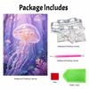 Framed Pearl Painting Kit Jellyfish Ocean DIY 3D Bead Canvas Art Creative Leisure Craft Home Decoration Wall Decor Elegant Fantasy Artwork