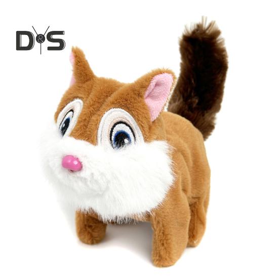 

Электрическая плюшевая игрушка белка интерактивная прыгающая подвижная хвостовая игрушка белка для малышей развивающая игрушка для ползания на животе мягкая игрушка для животных коричневый