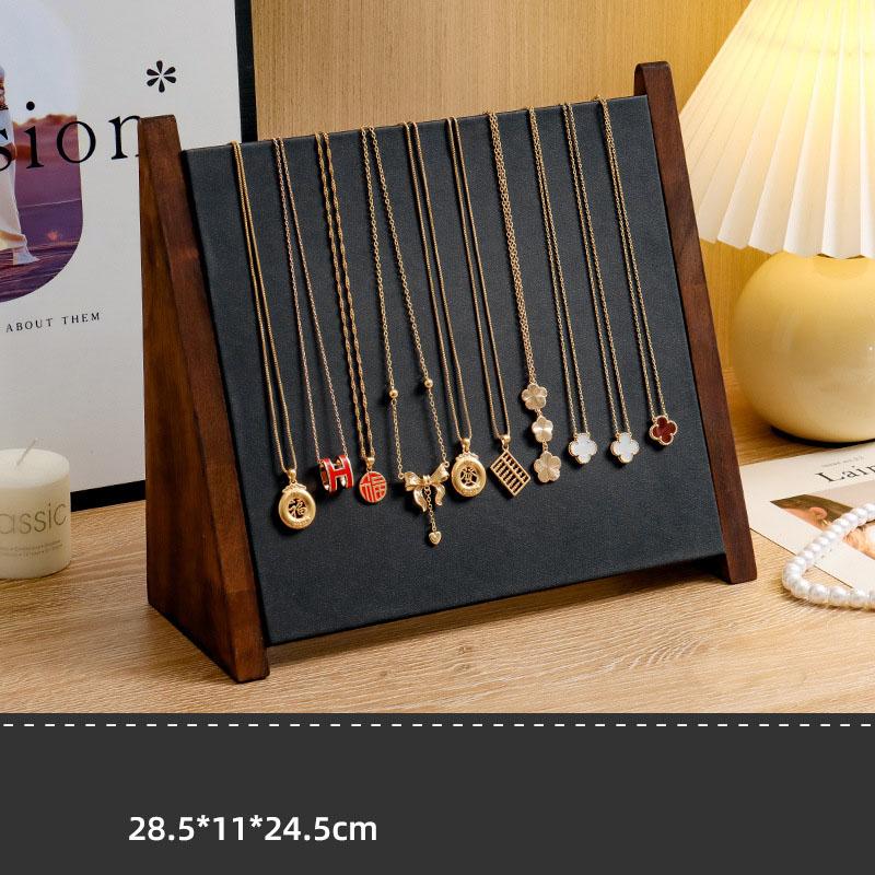 Wooden Design Sloping Necklace Display Stand High-end Bracelet Stand Counter Jewelry Display Equipment Necklace Storage