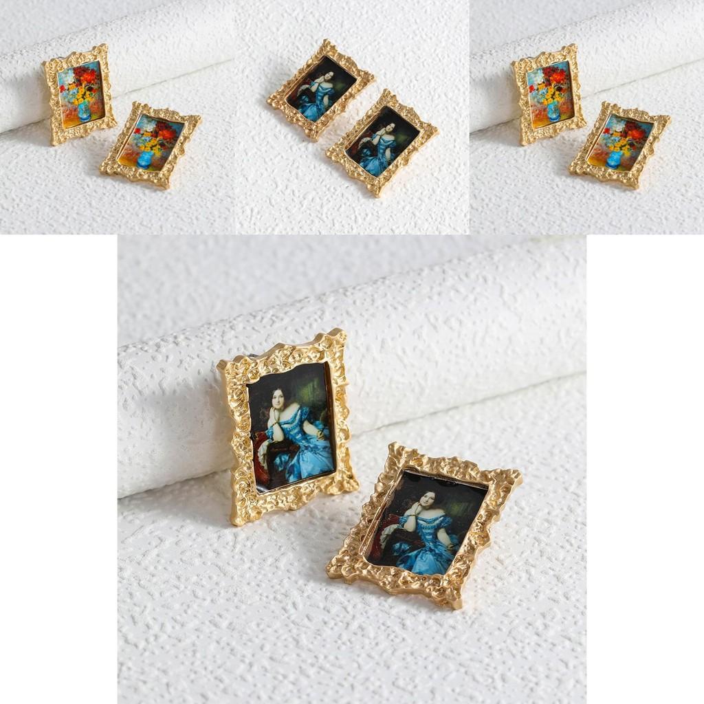 Elegant Mona Lisa Alloy Earrings Stylish Geometric Design For Women