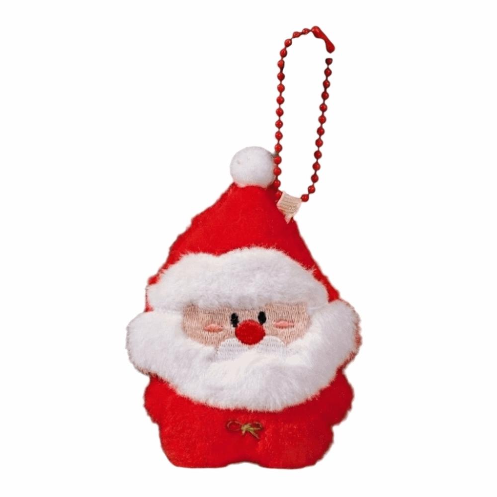 Cartoon Christmas Keychain Santa Claus Plush Keyring Fluzzy Christmas Tree Pendants  Festival