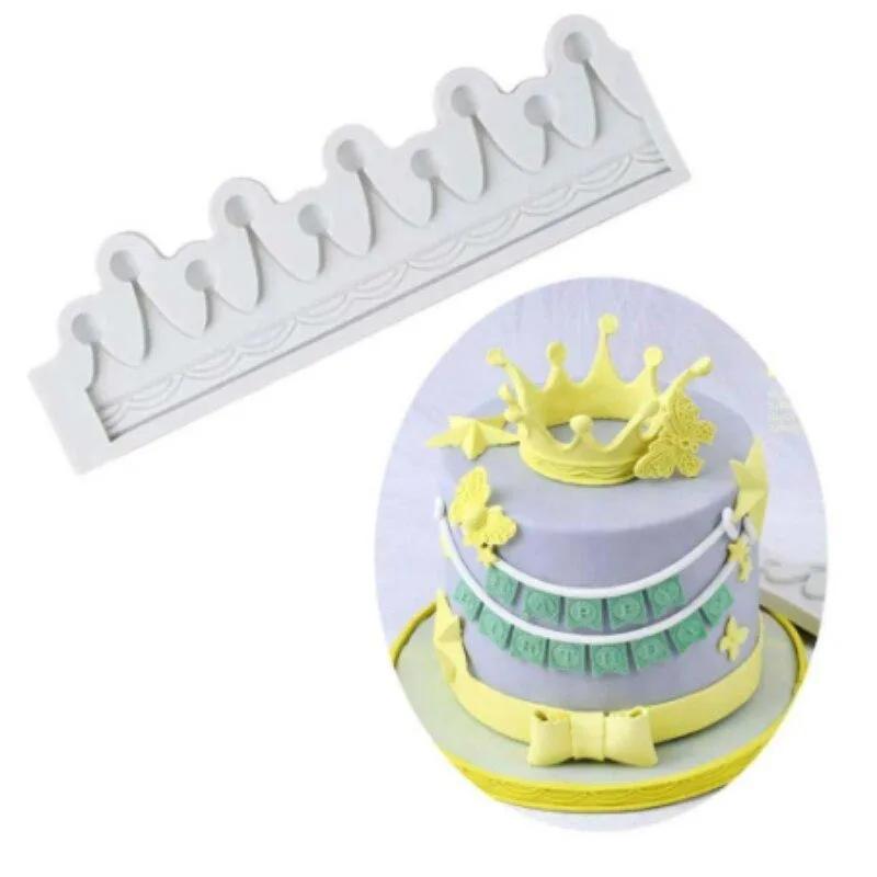Pretty 1PCS 3D Tool Cupcake Crown Shape Gumpaste Mold Cake Decoration Convenient Various Occasions Household Kitchen Baking Tool
