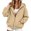 Unisex Color Zip-Up Lined Hoodie Sweatshirt for Couples