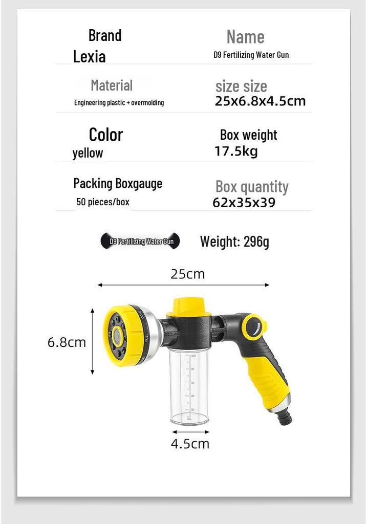 Multi-functional Foam Hose: Garden Watering, Vegetable Sprinkler, Fertilizing, Car Wash Tool