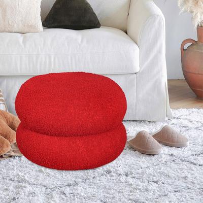 Decorative Round Ottoman Stool, Stable And Comfortable for Sofa, Footrest, Shoe Changing