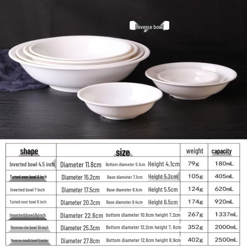 QianXing A8 White Melamine Dinner Bowl Set