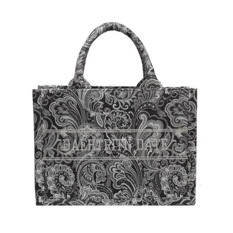 New fashion retro style contrasting color D home shopping bag tote bag handbag