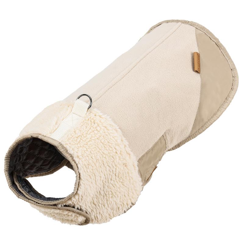 

Товары для животных Осенне-зимняя овчина Сращивание хлопка Куртка Пальто Теплая повседневная одежда Одежда для четвероногих собак S бежевый