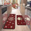 Cross-Border Christmas Holiday Two-Piece Kitchen Mat Set - Oil-Absorbing, Dirt-Resistant