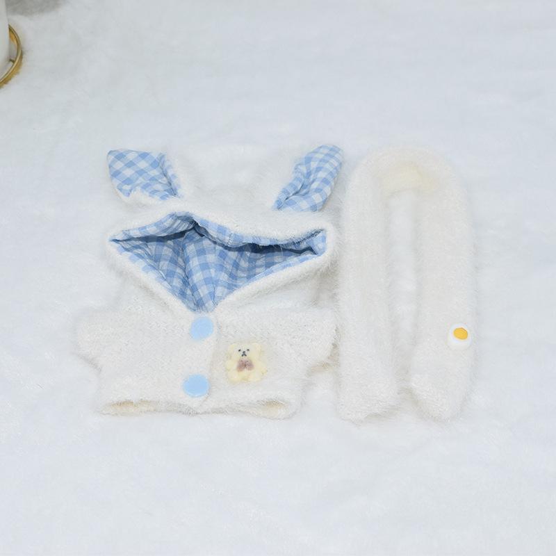 10cm Cotton Doll Clothes Set: Cute Hoodie & Scarf for Humanoid Figures