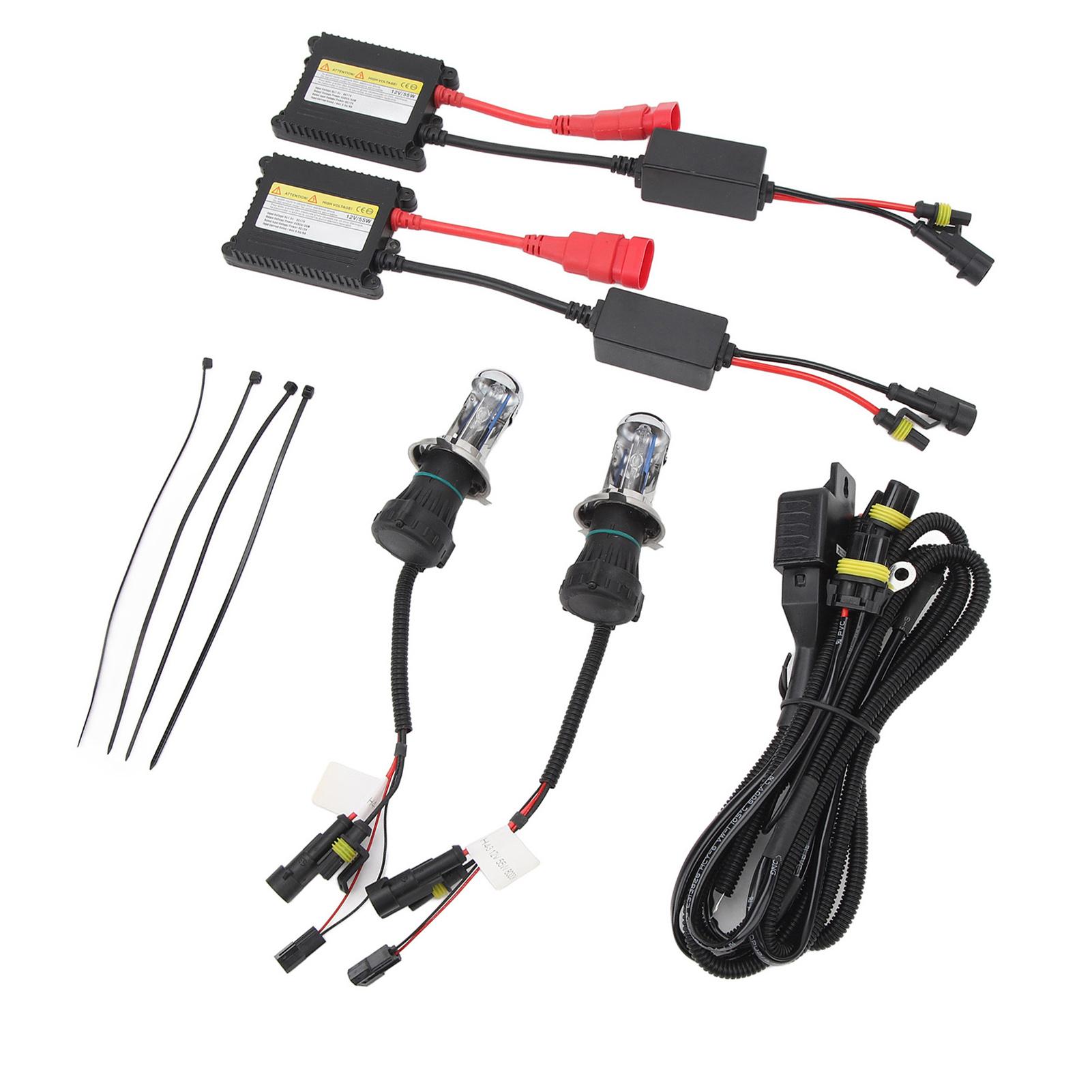 

Ксенонові фари 5500 лм H4 Ксенонова лампа 55 Вт HID Ксеноновий ламповий комплект для всіх автомобілів DC12V 8000K Синій