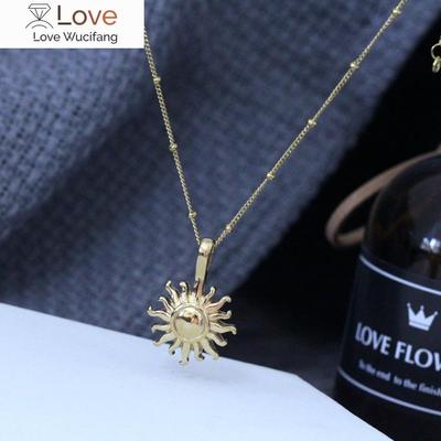 Selling Sunflower Energy Necklace Titanium Steel Plated 18 Karat Gold Gift Jewelry for Ladies