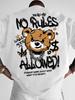 Unisexs Oversized No Rules Teddy Bear Print Tshirt 100 Polyester Streetwear Graffiti Graphic Casual Tops Sxxl