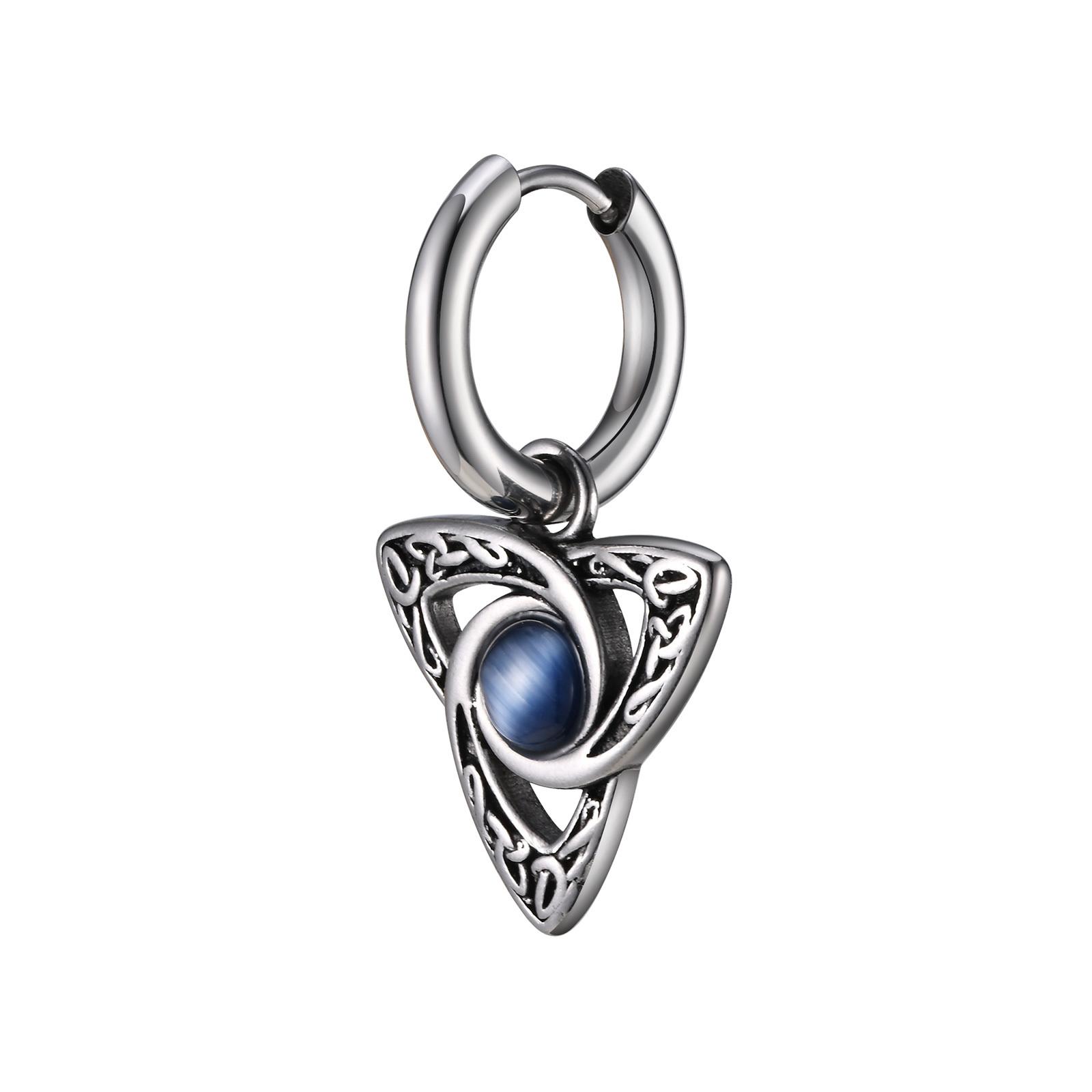 

Vnox Унисекс Геометрические серьги-треугольники, Серьги-кольца с инкрустацией лунным камнем, Мужские Женские Украшения для ушей