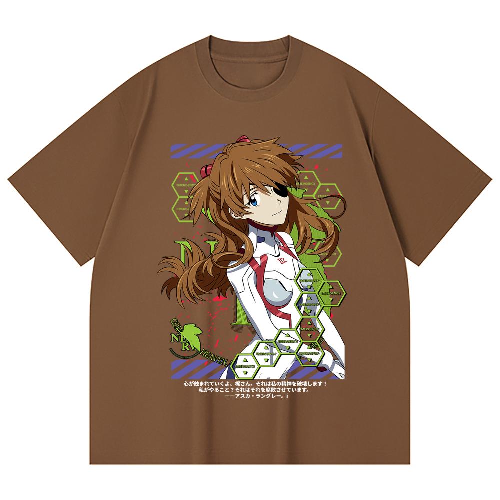 230 Gsm 100% Cotton Evangelion V4 Asuka Print Unisex Heavy Cotton T Shirt