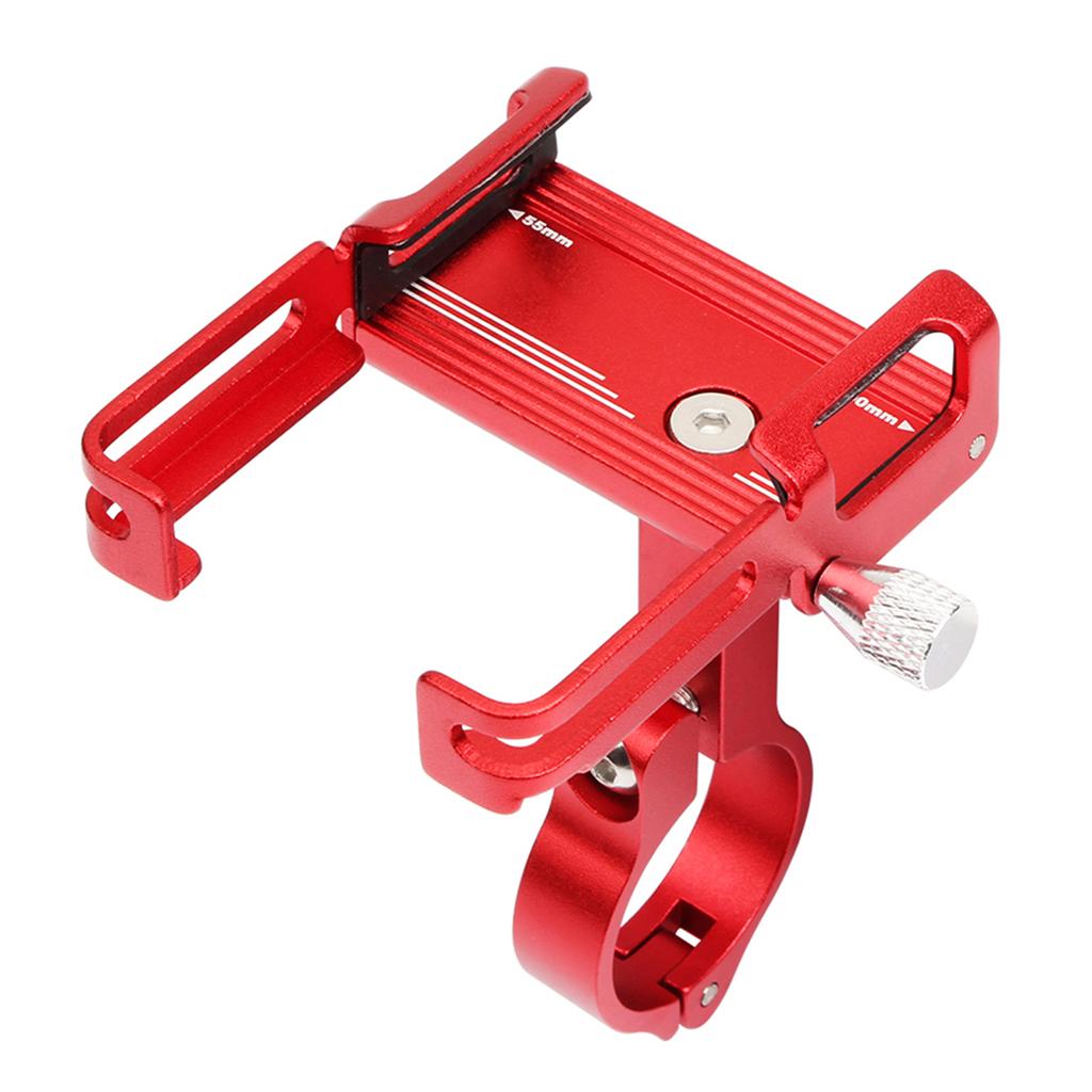Aluminum Alloy Bike Phone Holder Universal Bike Phone Mount Motorcycle Phone Holder with Silicone Buckle Fastener Red