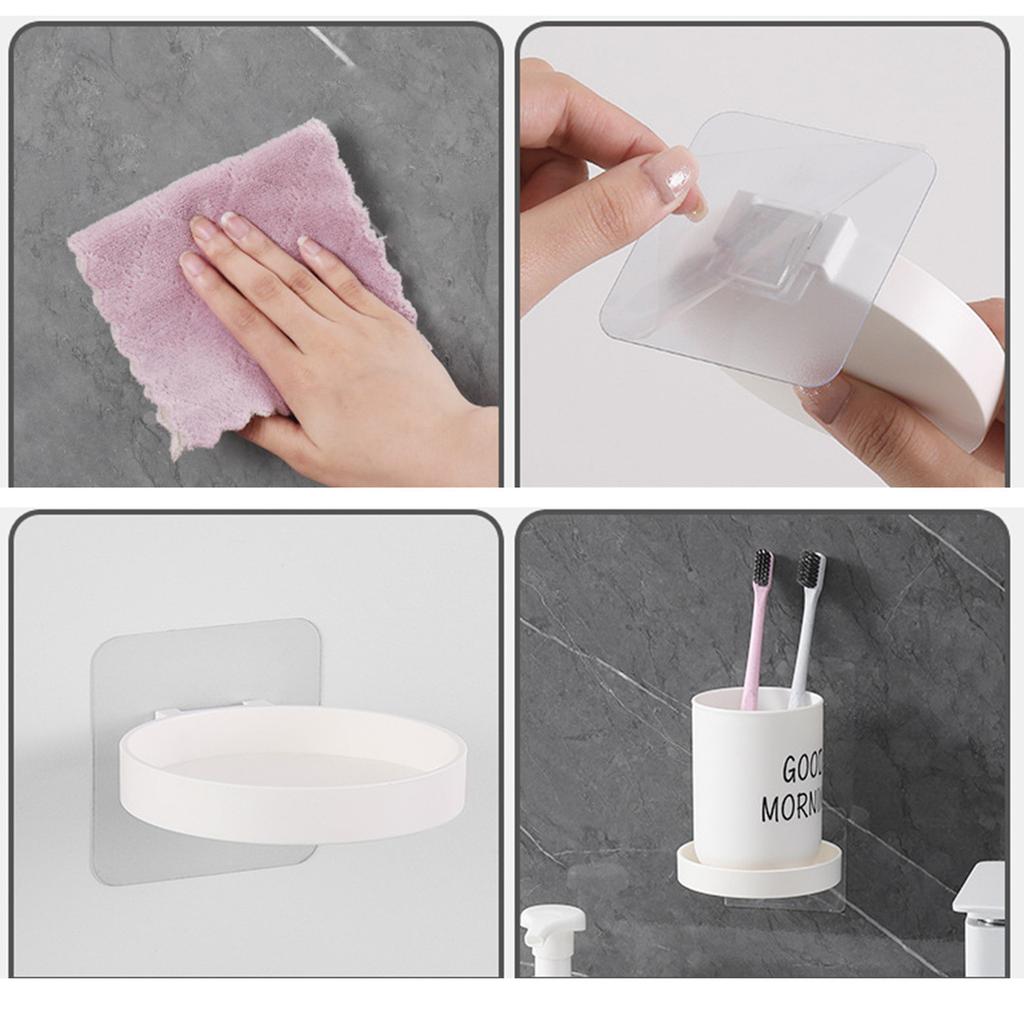 Wall Mounted Soap Shelf Bathroom Storage Rack Round Aromatherapy Bottles Holder