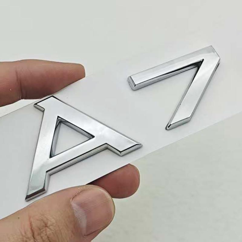 3D ABS Chrome Black Car Letters Logo A7 A8 Rear Trunk Badge Sticker Decals For Audi A7 A8 Sportback Auto Tail Accessories