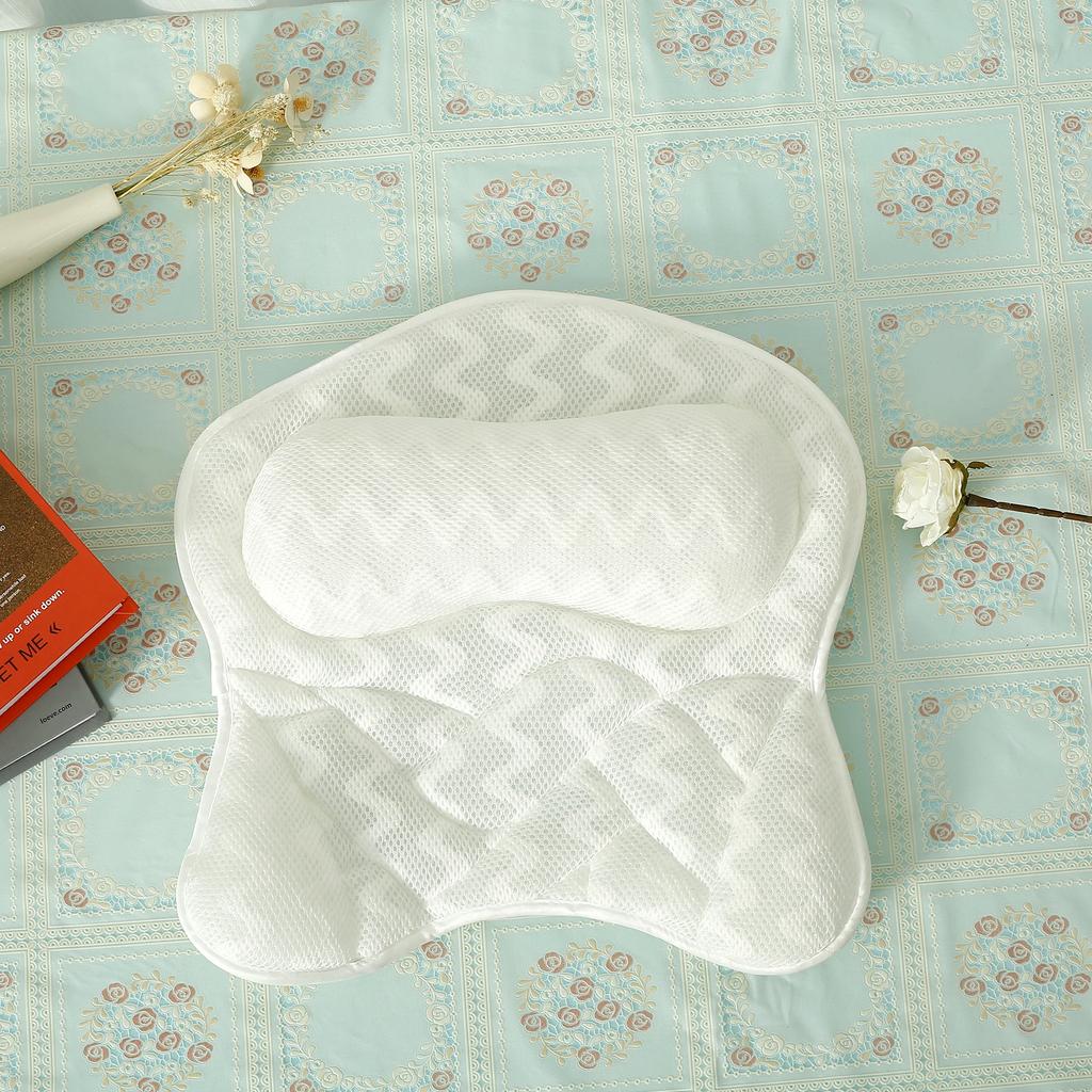 Badewannenkissen für Wanne Nacken- und Rückenstütze mit rutschfesten Saugnäpfen Weiche Spa-Massage Kissenmatte Badekissen