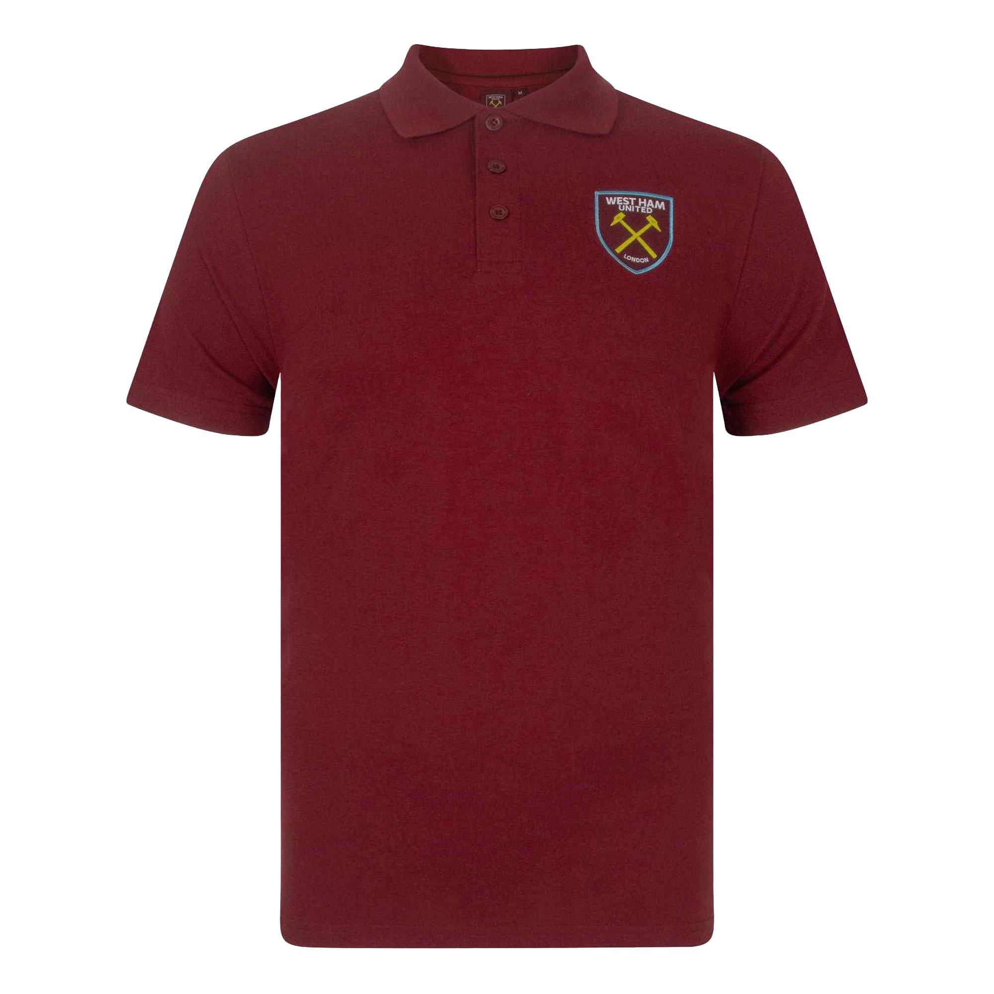 West Ham United FC Heren Crest Poloshirt 3XL claret