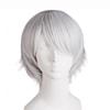 Theater props, short haircut, silver wig, cosplay, makeup, short hair wig