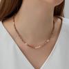 Pink natural stone beaded necklace temperament versatile freshwater pearl collarbone chain neck chain commuting fashion