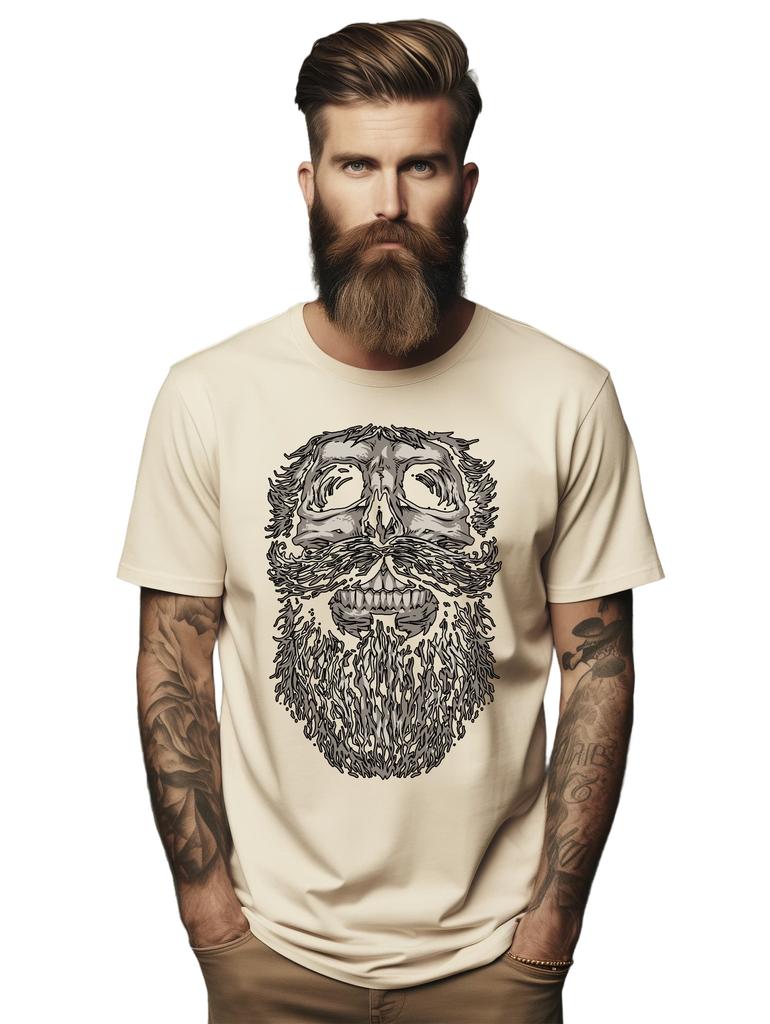 PrintBar New Skull Beard Gothic T-shirt - Funny and Darkly Stylish! Unleash Your