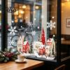 Decorative PVC Stickers Christmas Static Window Clings, Snowy Town House Snowflake Glass Decals, Reusable Winter Wonderland Film Xmas Stickers,