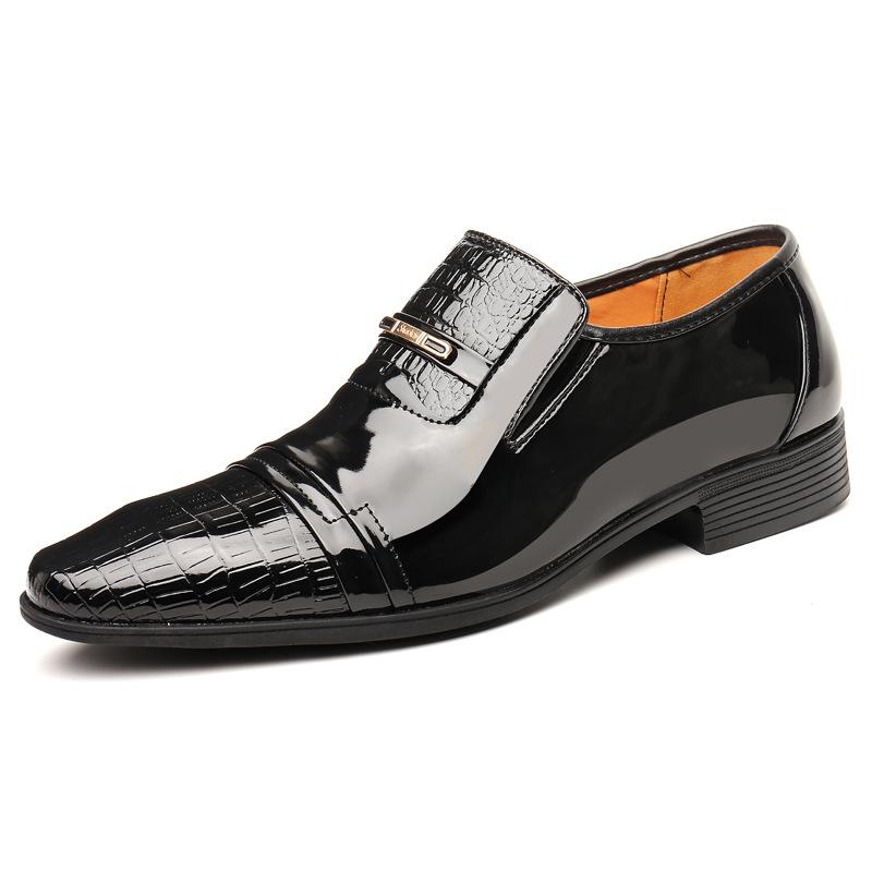 Italian Leather Shoes for Men Luxury Business Oxford Breathable Patent Formal Plus Size Man Office Wedding Flats Male Black Mens