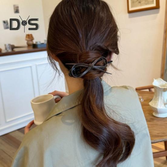 Women Hair Clip Faux Leather Twist Bowknot Decor Hair Pin Back Head Hair Barrette Headwear Hair Accessories