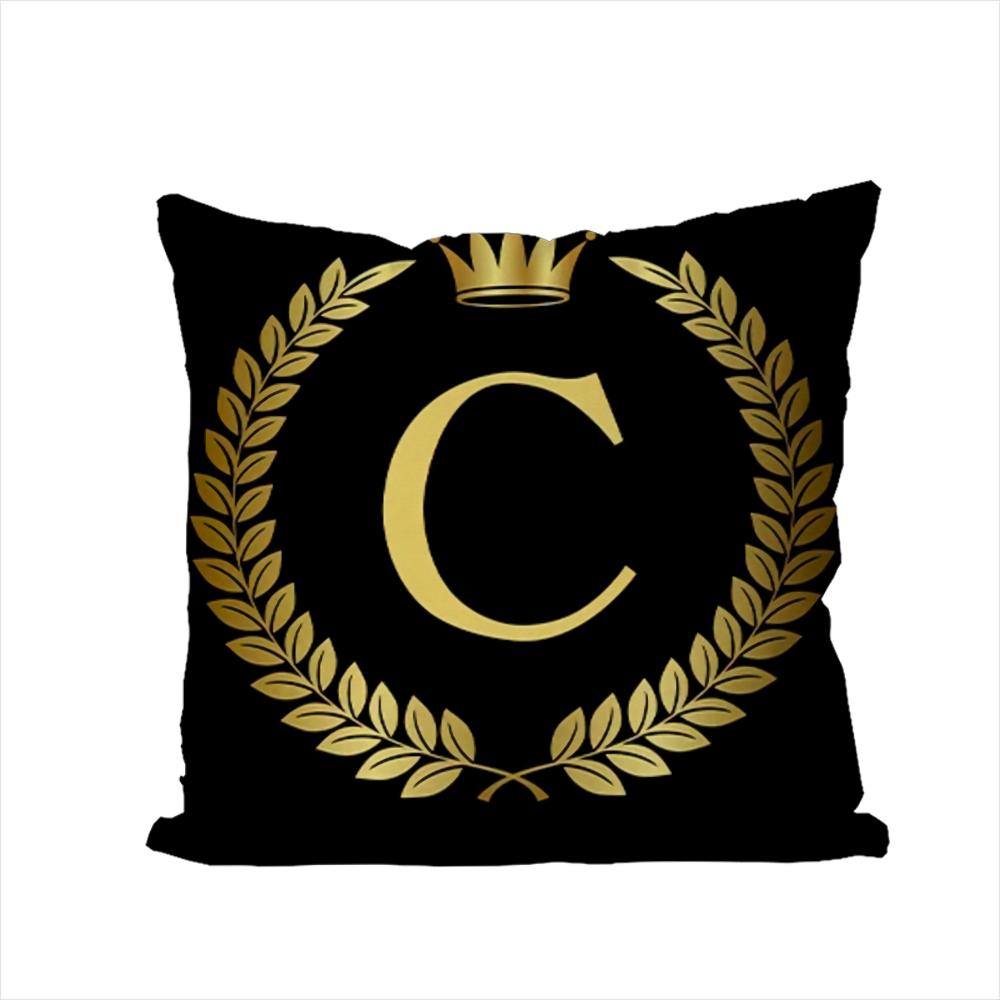 26 Letters Pillow Case For Car Sofa Decorative Home Doublesided Print Plush Square Throw Pillow Cushion Cover