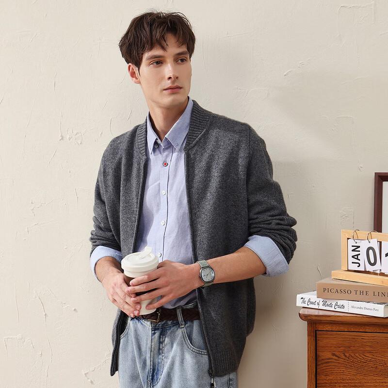 Men's Thick Wool Zipper Cardigan