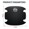 4 Stück Kohlefaser Auto Türschale Griff Kratzschutz Aufkleber für Nissan Nismo Juke Note Versa Almera X-Trail Xterra Qashqai