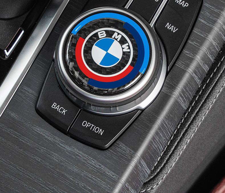 Carbon Fiber Multimedia Knob Stickers for BMW 1-7 Series X3-X7