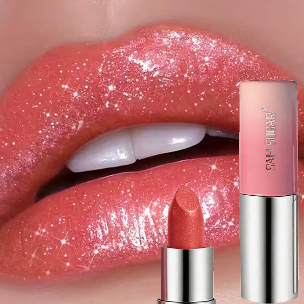 Pearlescent Glitter Lipstick Waterproof Lasting Shimmer Shiny Lip Gloss Make Up Diamond Gloss Glitter Lipstick Highly Pigmented